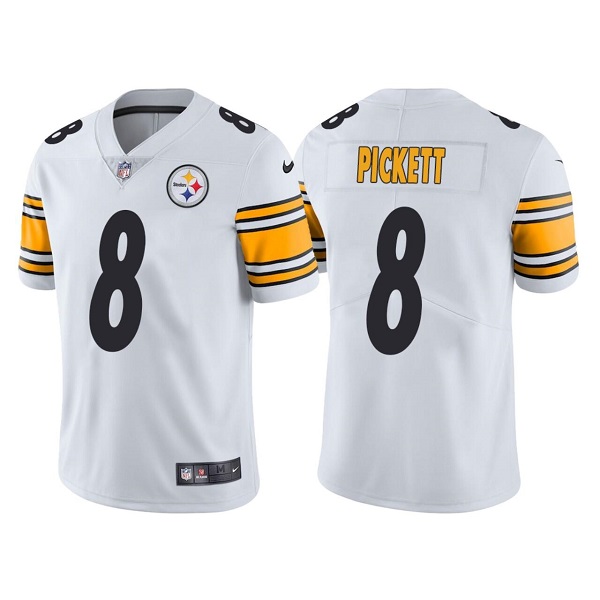 Men's Pittsburgh Steelers #8 Kenny Pickett White Vapor Untouchable Limited Stitched Jersey